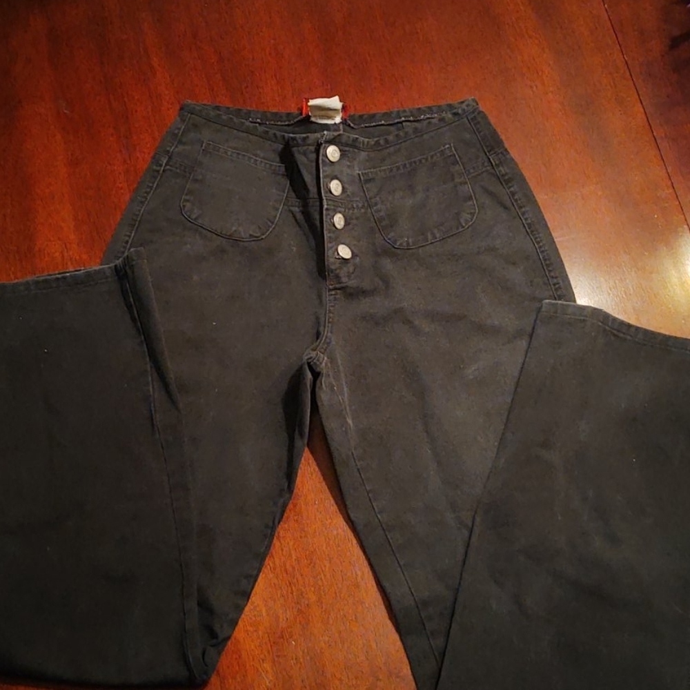 Vintage High waisted black jeans straight legged